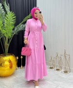 Leylim Elbise Pembe Pembe