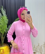 Leylim Elbise Pembe Pembe