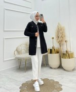 Neşe Tesettür Kot Ceket  Siyah