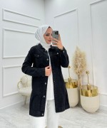 Neşe Tesettür Kot Ceket  Siyah