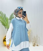 Cemre Tesettür Takım Bebe Mavisi Bebe Mavisi