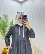 Nilem Kot Elbise Siyah Siyah