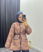 Etnik Desen Ceket Taba Taba