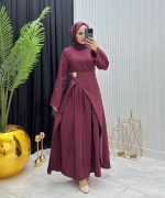 Nalya Elbise Bordo Bordo