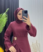 Nalya Elbise Bordo Bordo