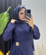 Nalya Elbise Lacivert Lacivert