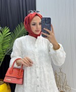 Selen Elbise Beyaz Beyaz