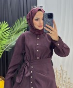 Zarafet  Elbise Bordo Bordo