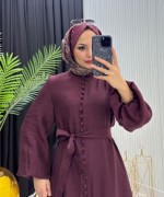 İkra Elbise Bordo Bordo
