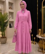 Leylim Elbise Pembe Pembe