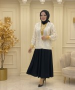 Saçaklı Hırka Krem  Krem