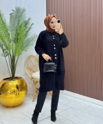 Angora Hırka Bordo Siyah
