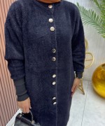 Angora Hırka Bordo Siyah