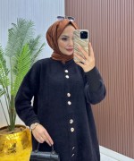 Angora Hırka Bordo Siyah
