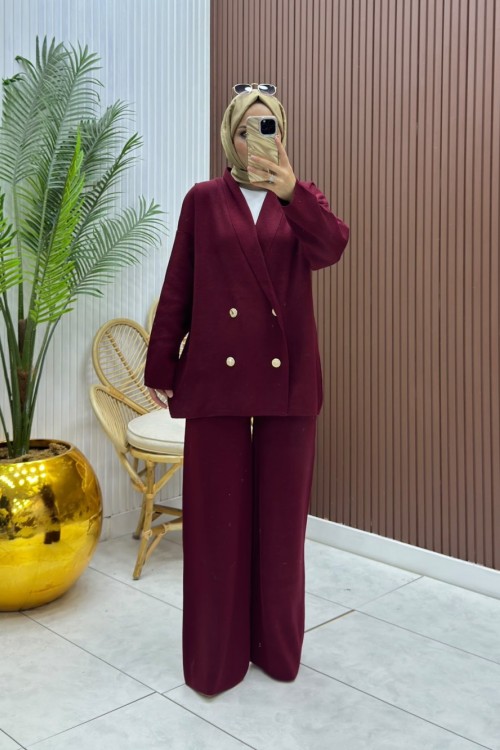 Blazer Takım Bordo Bordo