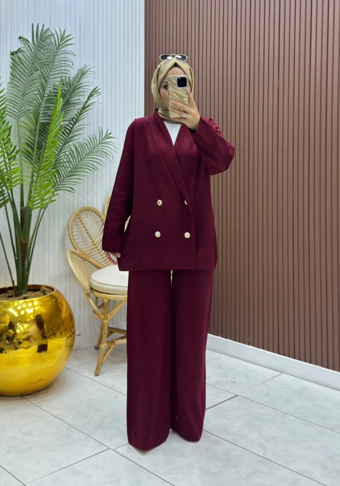 Blazer Takım Bordo Bordo