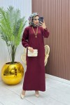 Aybeniz Elbise Bordo Bordo