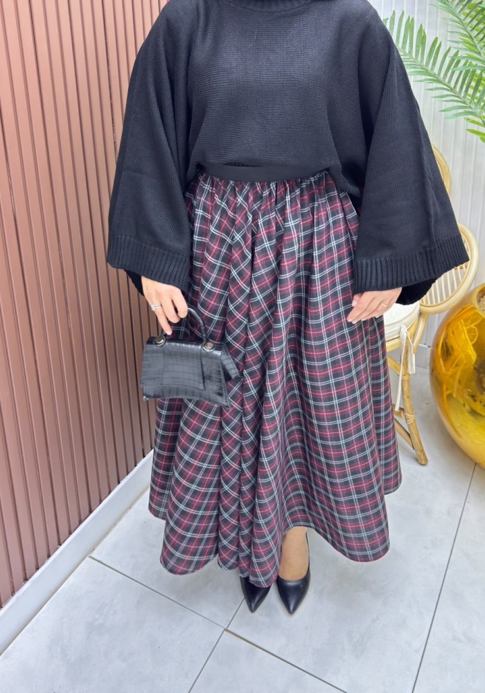 Diva Etek Siyah Bordo Siyah Bordo