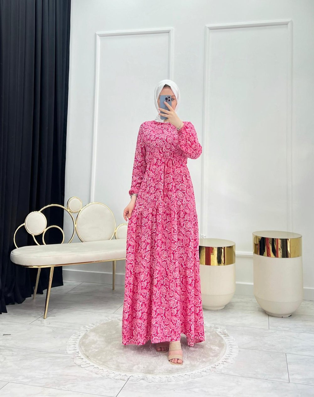 İncitnanem Tesettür Elbise Pembe